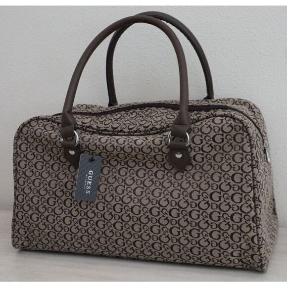 Guess C7816087 Unisex Large Mocha Brown Multi Ashbourne Travel Duffle Bag - Picture 2 of 9